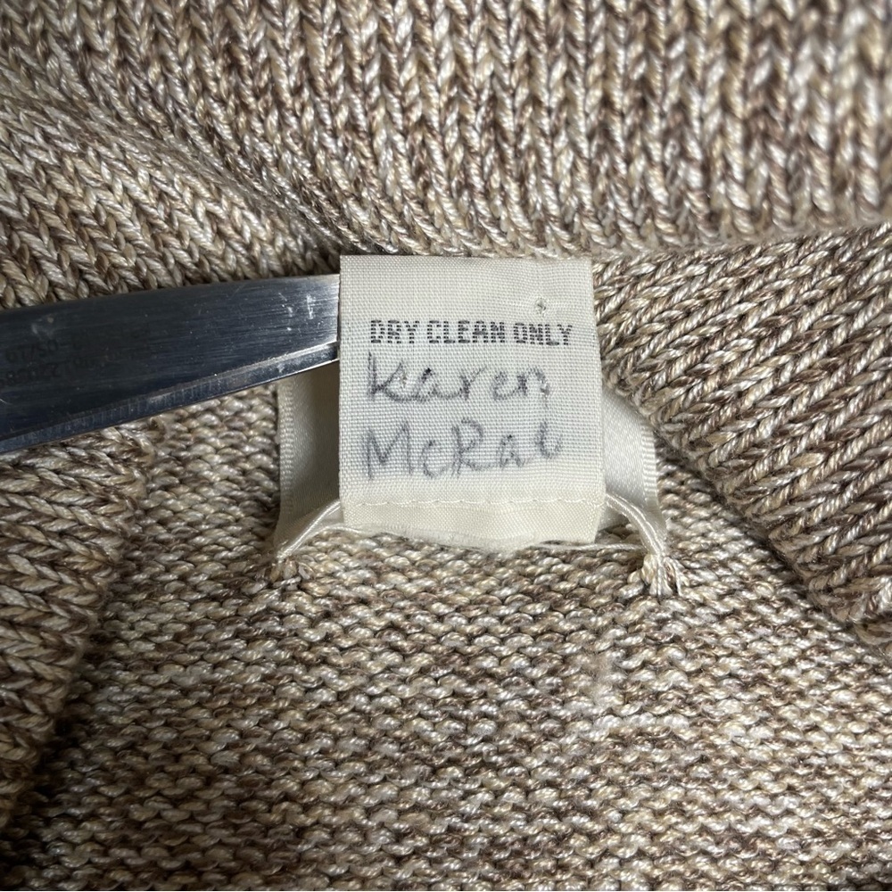 Belford for Neiman Marcus Silk Blend Turtleneck Sweater Heather Brown Tan Large - Picture 9 of 11